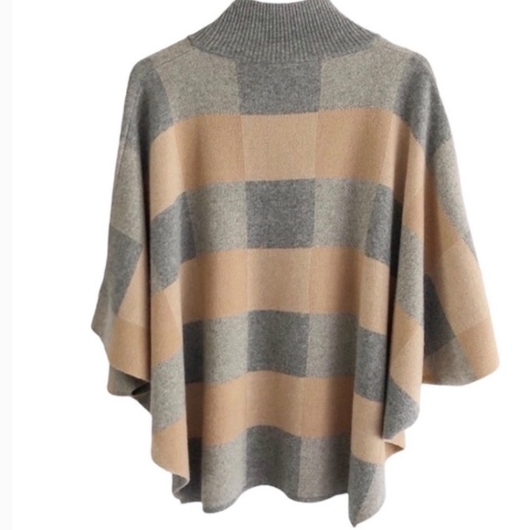 Note Di Anita Wool Cashmere Poncho Mock Neck One Size - Picture 8 of 8
